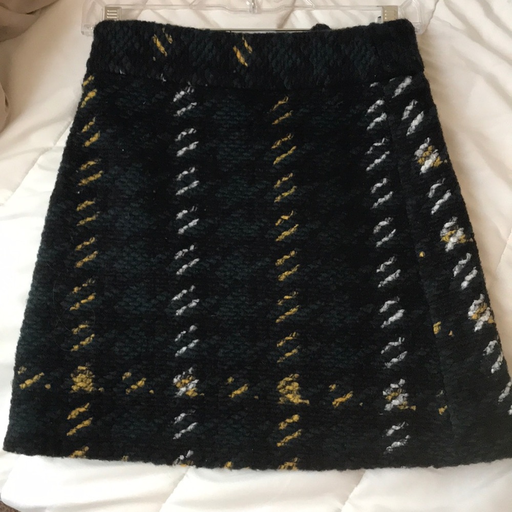 Topshop green and yellow wool skirt